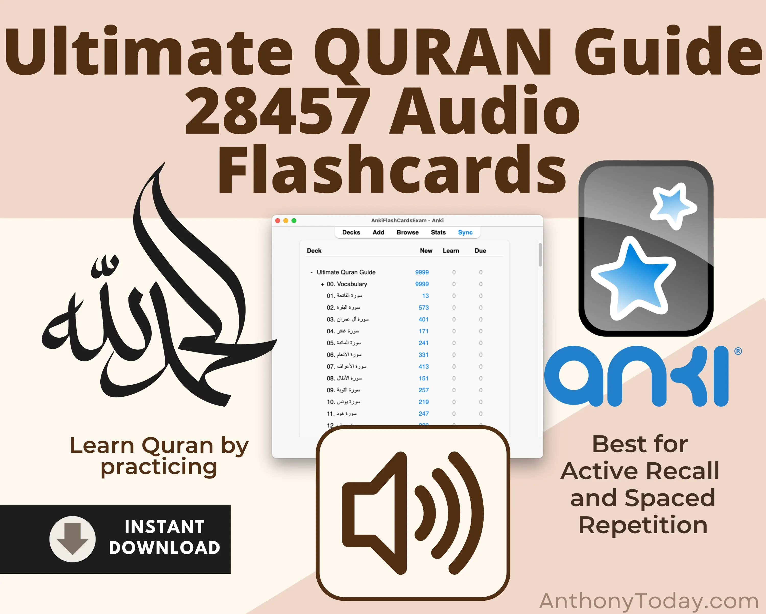 Quranic Arabic Flashcards with Audio