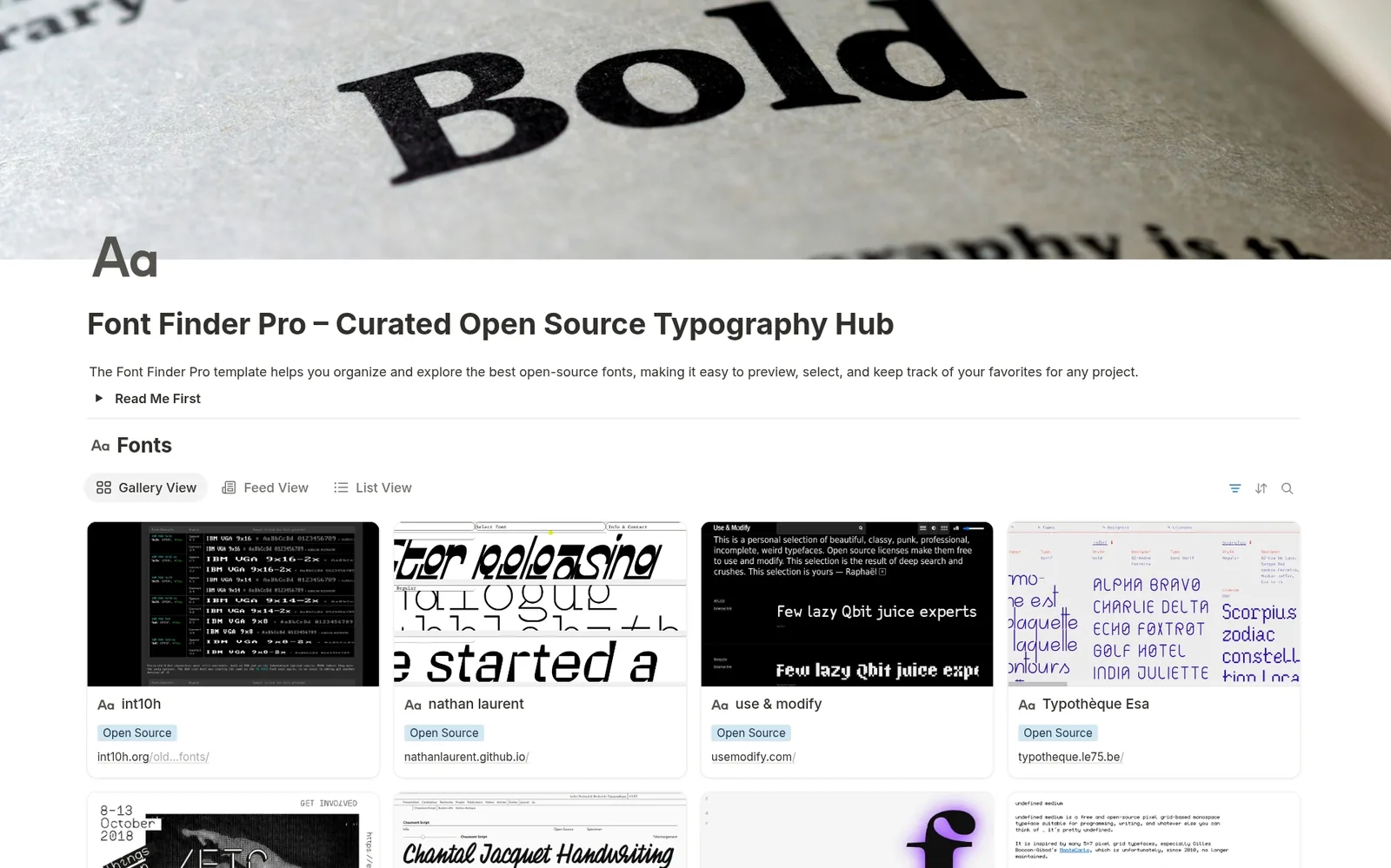 Font Finder Pro, Curated Open Source Fonts