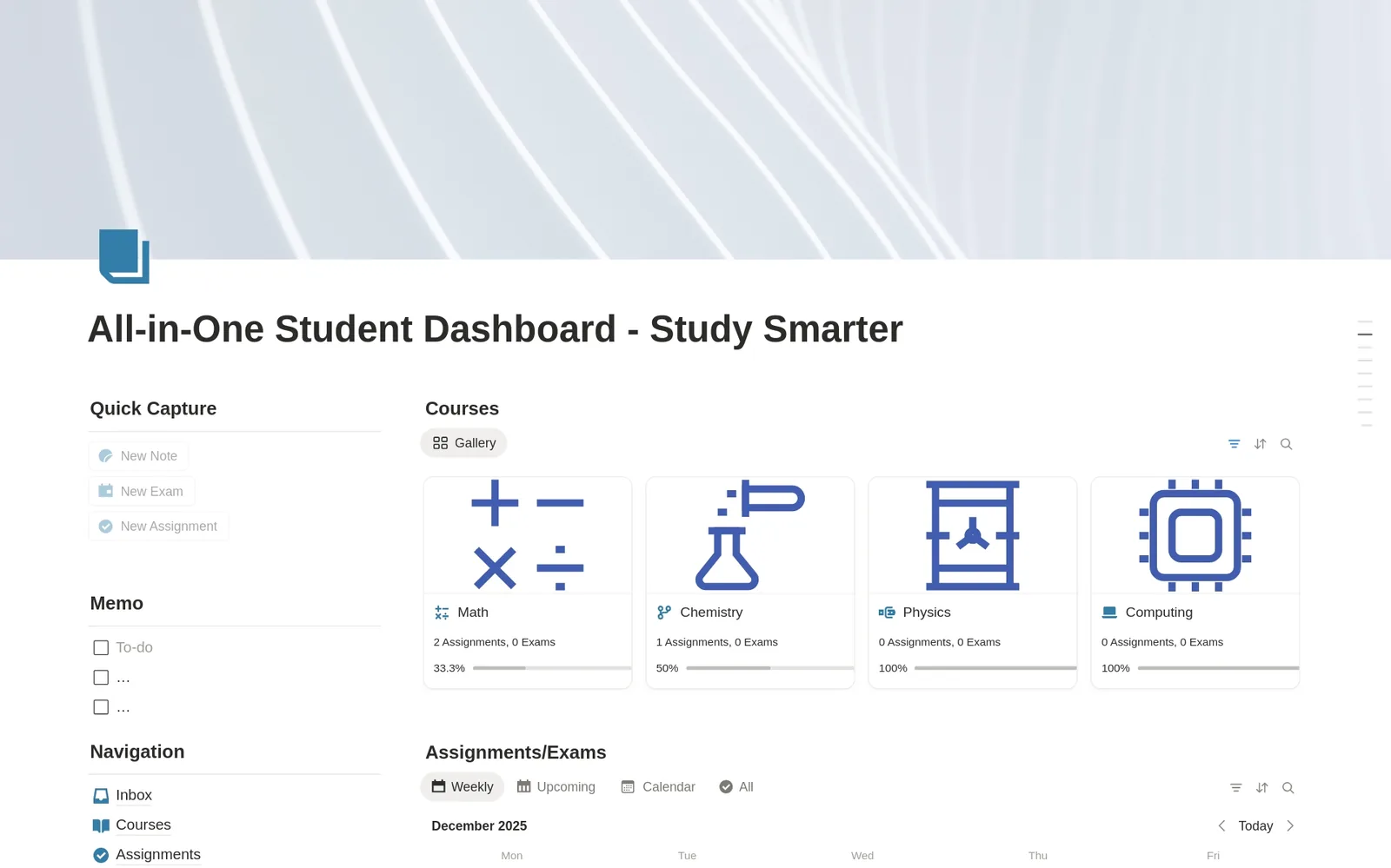 All-in-One Student Dashboard, Study Smarter