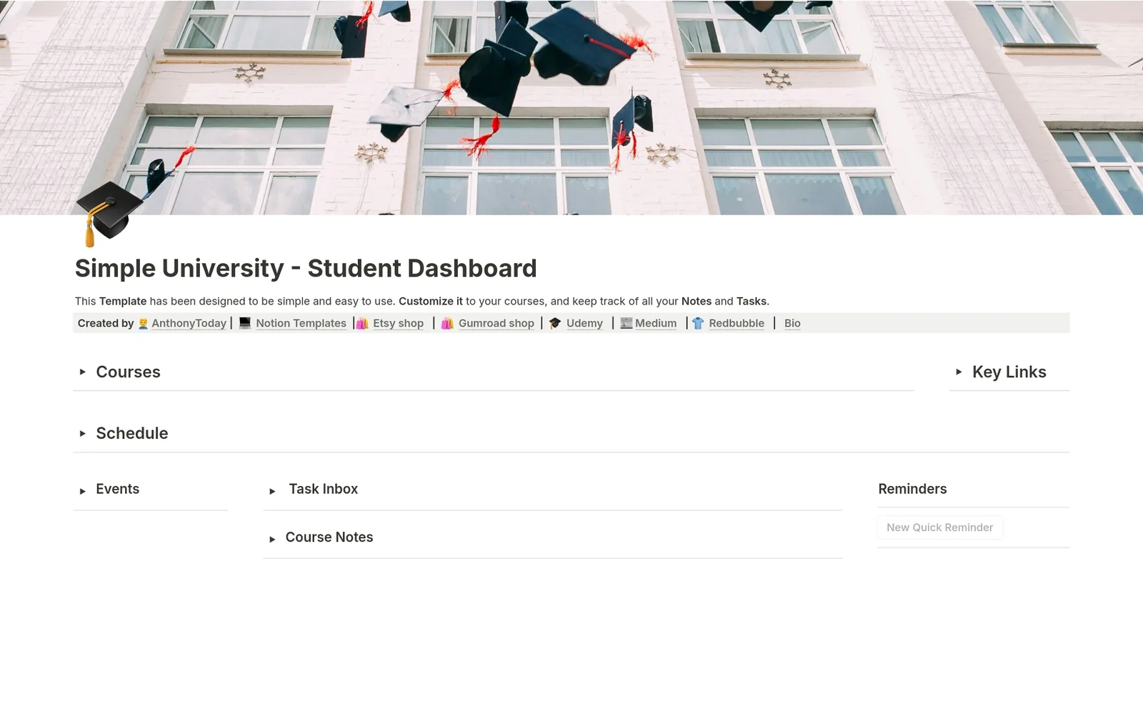Simple University, Student Dashboard