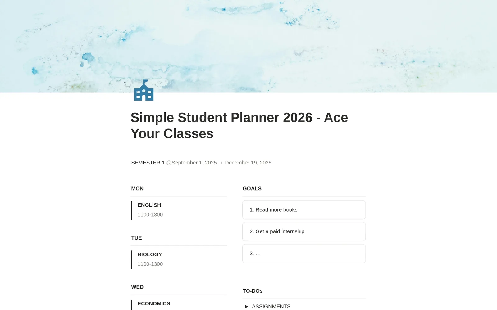 Simple Student Planner 2026, Ace Your Classes