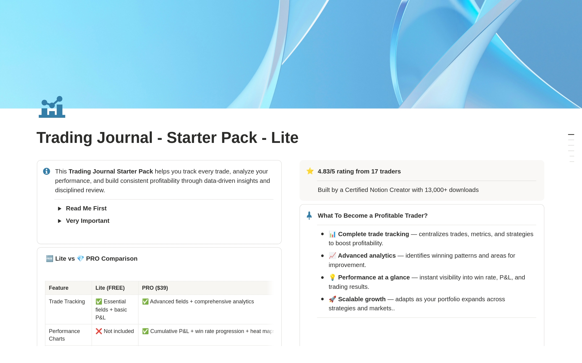 Trading Journal Starter Pack (Lite)