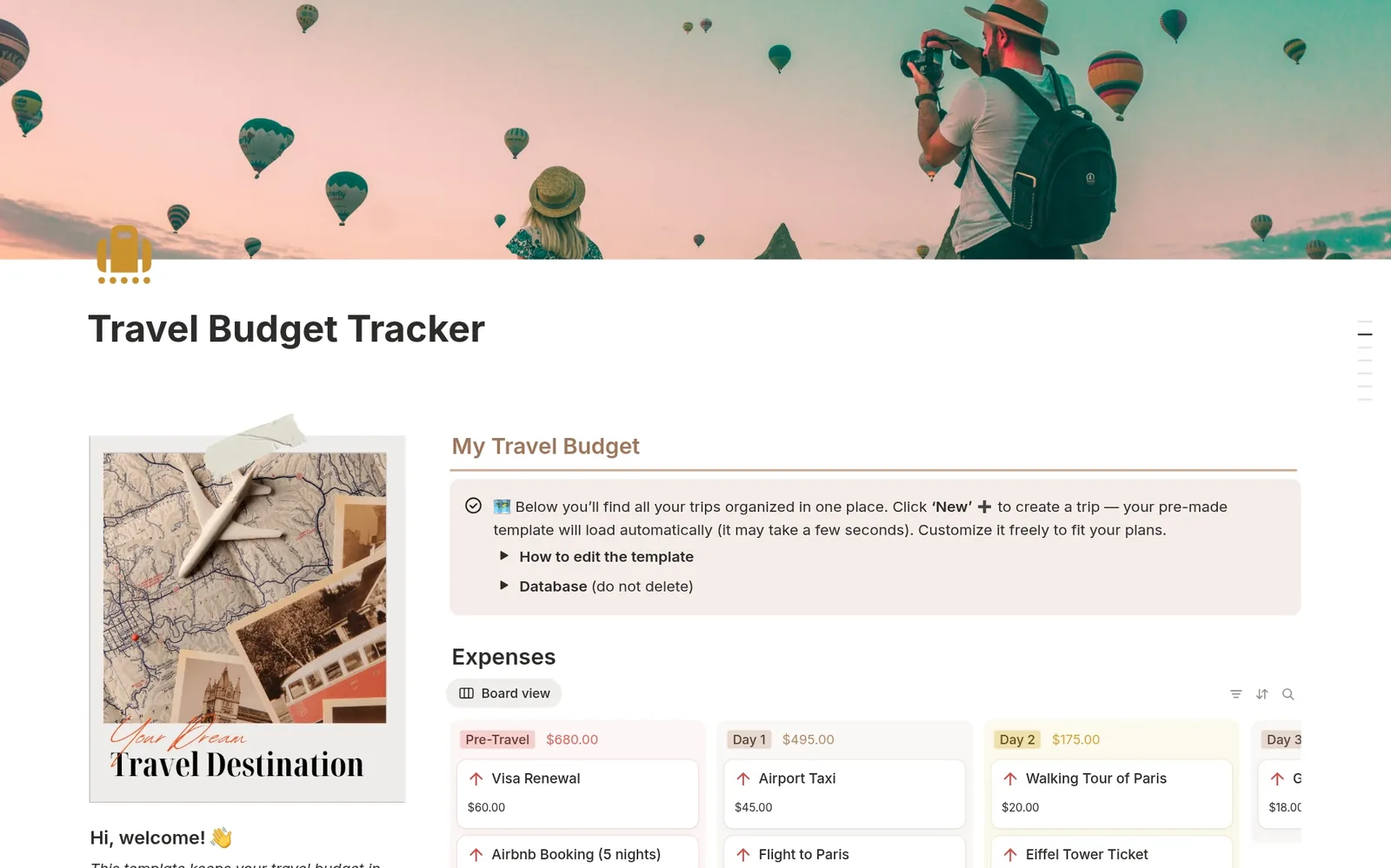 Travel Budget Tracker